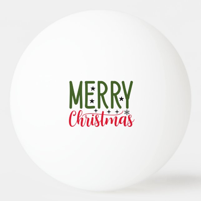 Balle De Ping Pong Joyeux Noël écriture pour le joueur (Devant)