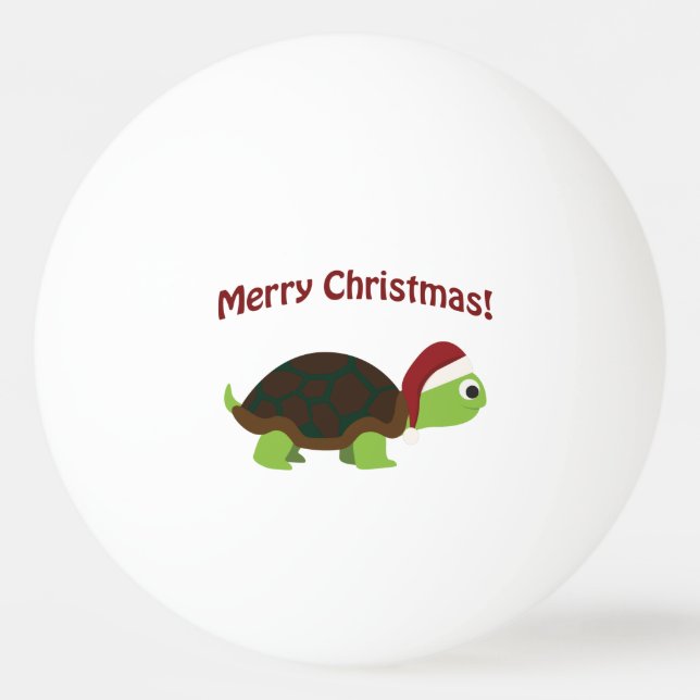 Balle De Ping Pong Joyeux Noël! père Noël Turtle (Devant)