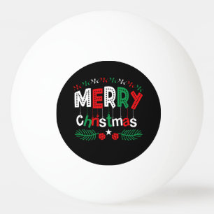 Balle De Ping Pong Joyeux Noël Rouge Vert Blanc