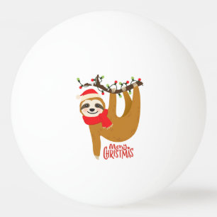 Balle De Ping Pong Joyeux Noël Sloth mignonne Festivals Vacances