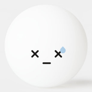 Balle De Ping Pong Kawaii Cute Face Drôle. Emoji. Émoticône.