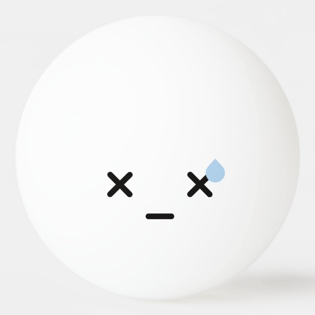 Balle De Ping Pong Kawaii Cute Face Drôle. Emoji. Émoticône. (Devant)