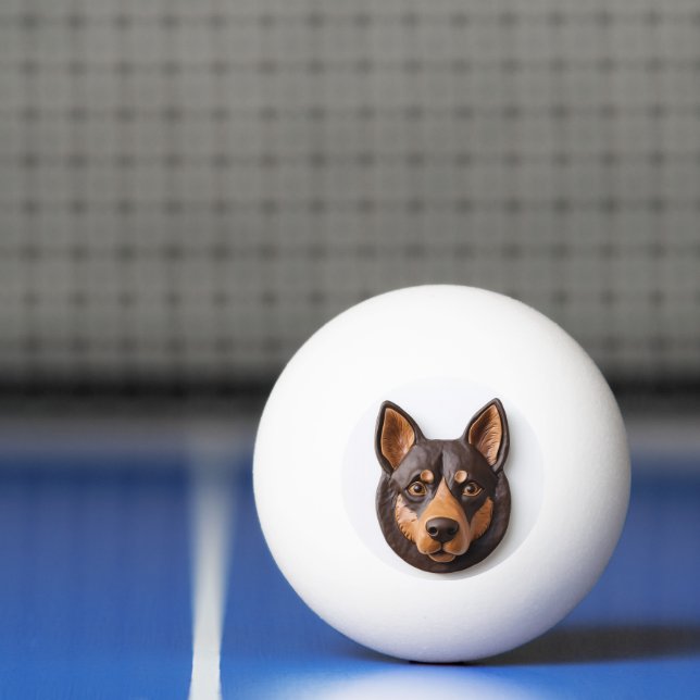 Balle De Ping Pong Kelpie Chien australien 3D inspiré (Filet)