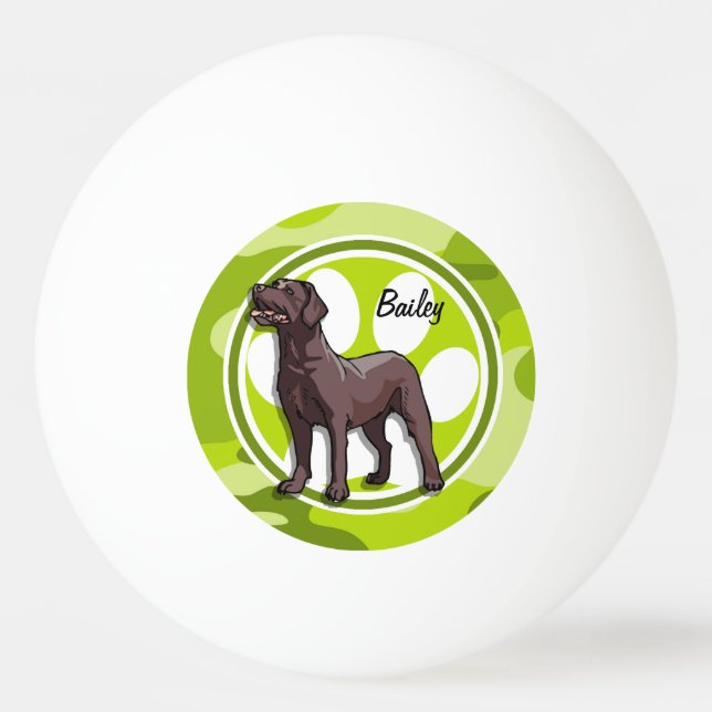 Balle De Ping Pong Laboratoire de chocolat; camo vert vif, camouflage (Devant)