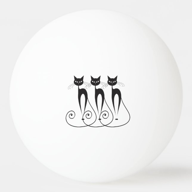 Balle De Ping Pong Le chat lunatique PERSONNALISENT (Devant)