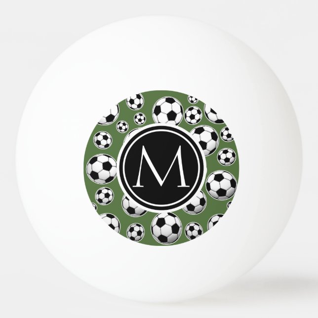 Balle De Ping Pong Le football de monogramme - dessus d'arbre (Devant)