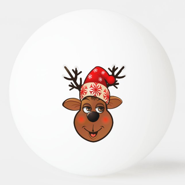 Balle De Ping Pong Le renne du père noël (Devant)