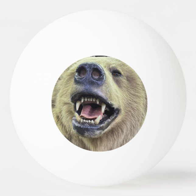 Balle De Ping Pong Le visage de tête d'ours avec sourire (Devant)
