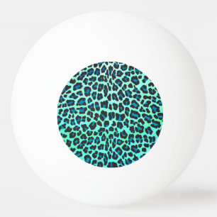 Balle De Ping Pong Léopard noir et Turquoise