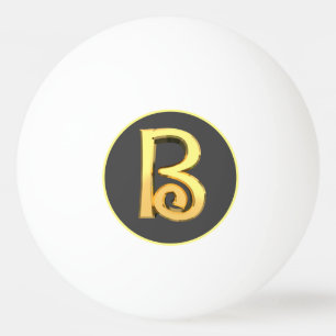 Balle De Ping Pong LETTRE D'Or PERSONNALISÉE B
