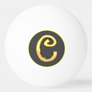 BALLE DE PING PONG LETTRE D'OR PERSONNALISÉE C