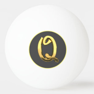 Balle De Ping Pong Lettre dorée personnalisée Q