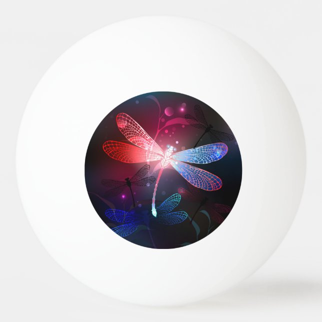 Balle De Ping Pong libellule rouge brillante (Devant)