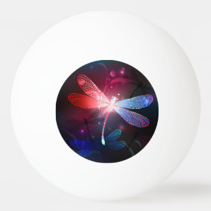 Balle De Ping Pong libellule rouge brillante