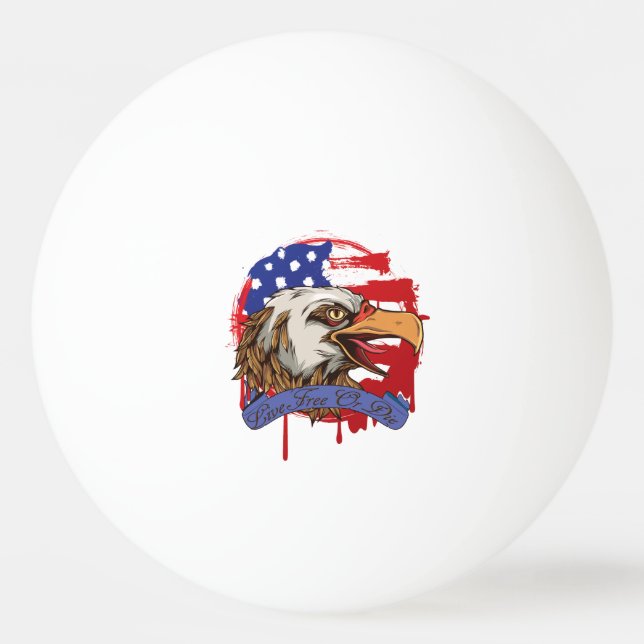 Balle De Ping Pong Libres vivants chauves d'Eagle de drapeau (Devant)