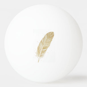 Balle De Ping Pong Ligne artistique élégante à plumes dorées - Esthét