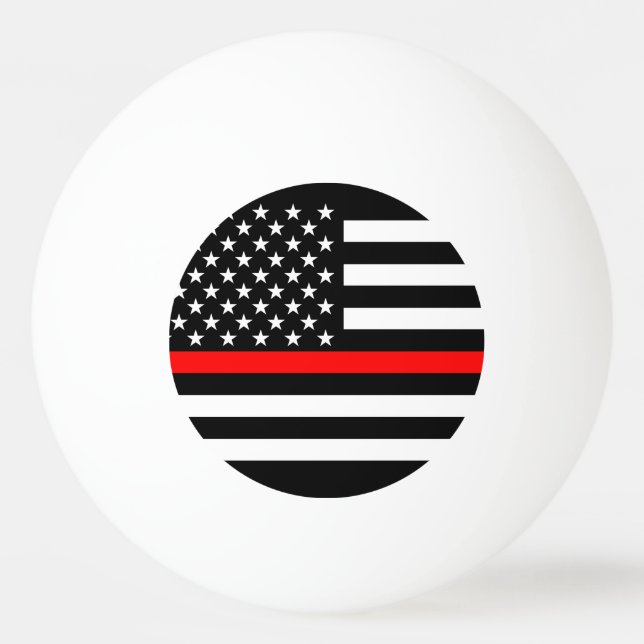 Balle De Ping Pong Ligne rouge mince symbole de l'Amérique (Devant)