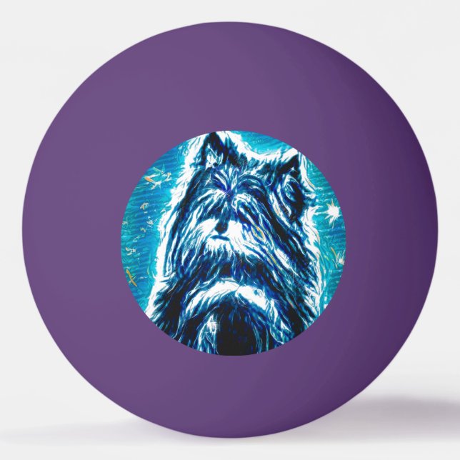 Balle De Ping Pong Little Doggy en bleu (Devant)