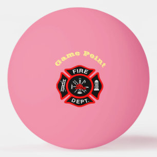 Balle De Ping Pong Logo du service d'incendie Badge noir et rouge