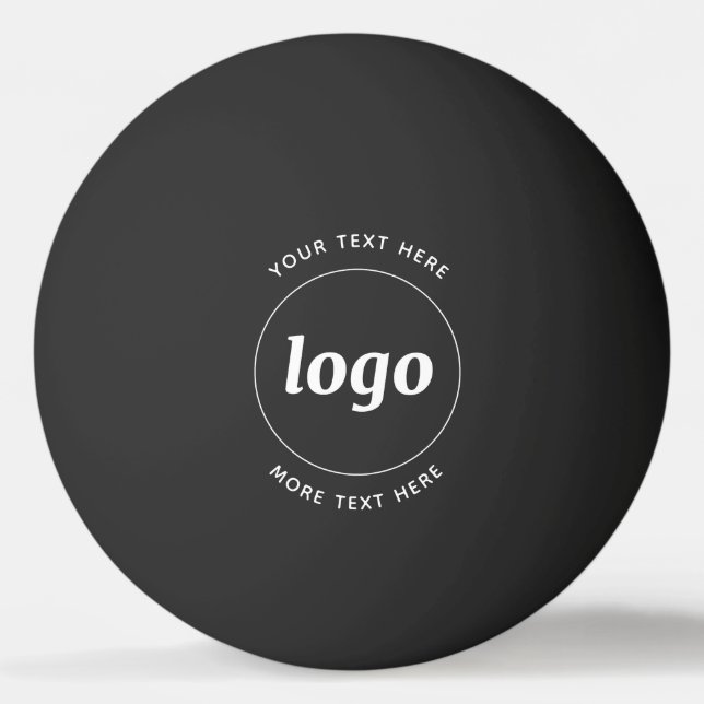 Balle De Ping Pong Logo Simple Avec Entreprise Texte (Devant)