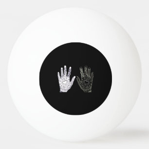 Balle De Ping Pong Mains d'amitié noir et blanc