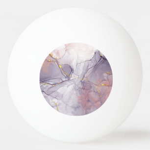 Balle De Ping Pong Marbre Violet et Or