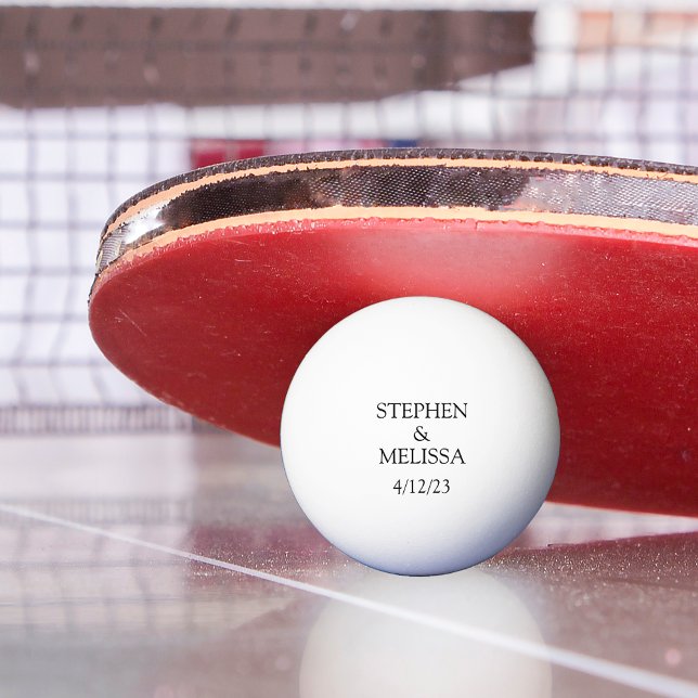 Balle De Ping Pong Mariage personnalisé juste des noms d'anniversaire (Créateur téléchargé)