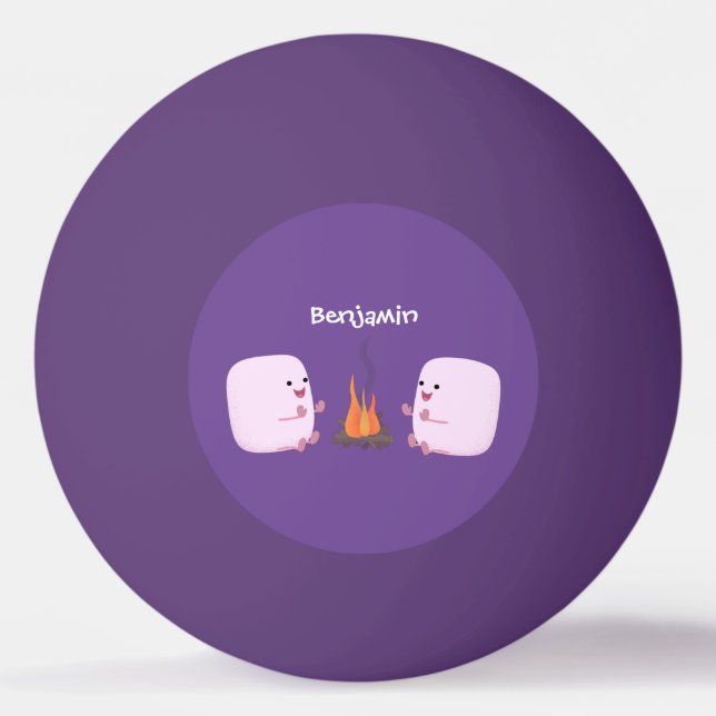 Balle De Ping Pong Marshmallows mignons roses par dessin animé sur le (Devant)
