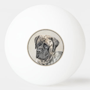 Balle De Ping Pong Mastiff anglais (Brindle) Peinture - Chien Art