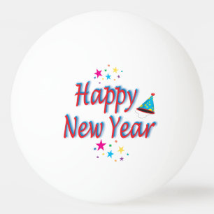Balle De Ping Pong Message du Nouvel An heureux