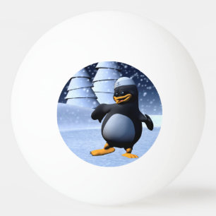 Balle De Ping Pong Mignon pingouin marin d'hiver Art de vacances enne
