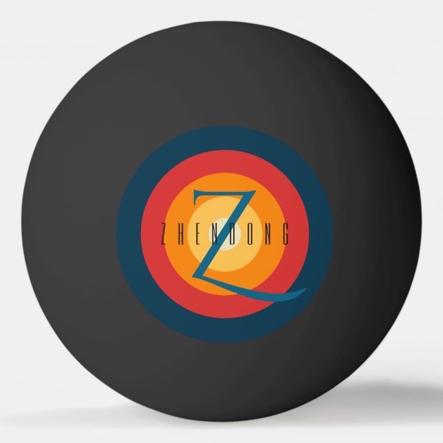 Balle De Ping Pong Moderne Élégant Chic Monogramme Initiale Personnal (Devant)