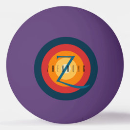 Balle De Ping Pong Moderne Élégant Chic Monogramme Initiale Personnal