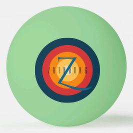 Balle De Ping Pong Moderne Élégant Chic Monogramme Initiale Personnal