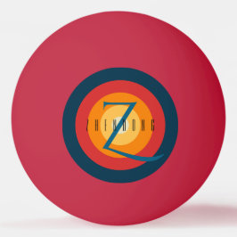 Balle De Ping Pong Moderne Élégant Chic Monogramme Initiale Personnal