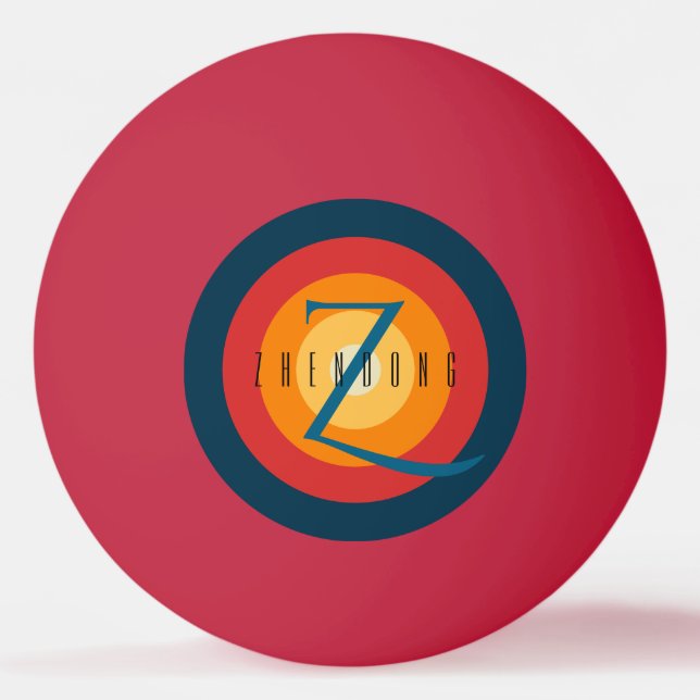 Balle De Ping Pong Moderne Élégant Chic Monogramme Initiale Personnal (Devant)