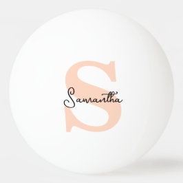 Balle De Ping Pong Moderne Elégant Personnalisé Monogramme rose initi