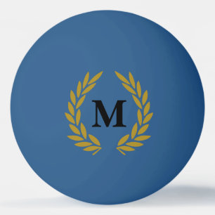 Balle De Ping Pong Mongram Lorberkranz Bleu Or