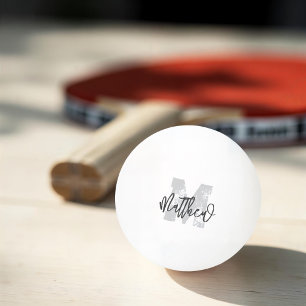 Balle De Ping Pong Monogram Modern Cool Grunge Ajouter Votre Nom