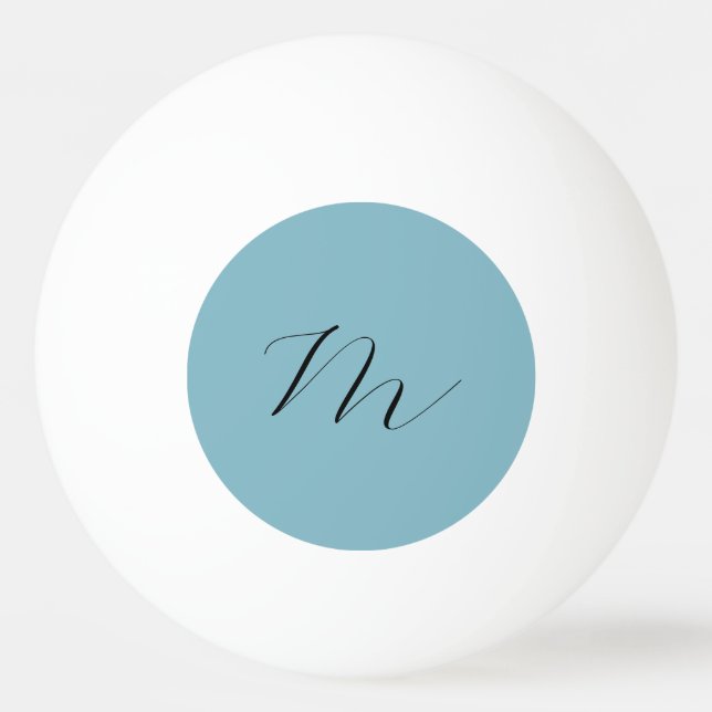 Balle De Ping Pong Monogram Solide Blue Pastel Minimaliste Profession (Devant)