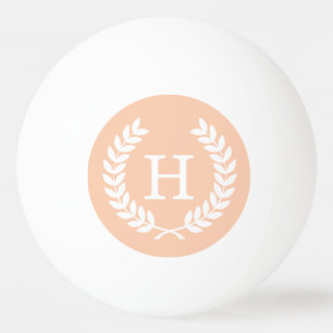 Balle De Ping Pong Monogramme blanc d'initiale de guirlande de