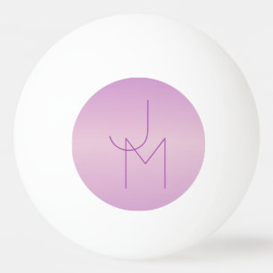 Balle De Ping Pong Monogramme de chevauchement unique   Lavande douce