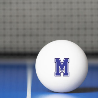 Balle De Ping Pong Monogramme de la Varsité bleue