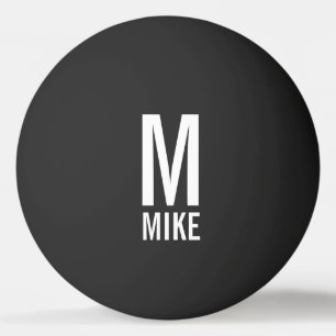 Balle De Ping Pong Monogramme et nom personnalisés modernes