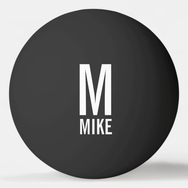 Balle De Ping Pong Monogramme et nom personnalisés modernes (Devant)