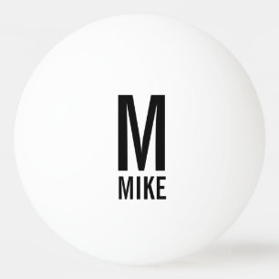 Balle De Ping Pong Monogramme et nom personnalisés modernes