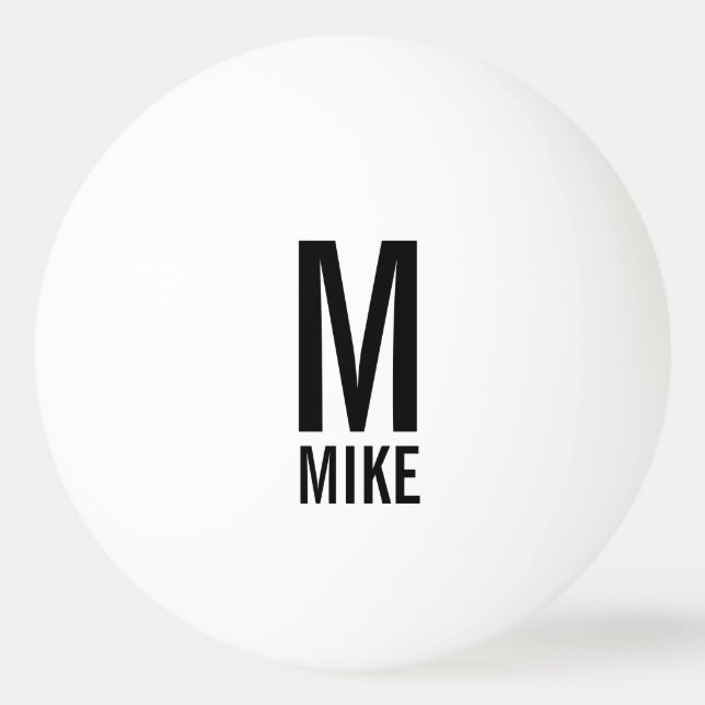 Balle De Ping Pong Monogramme et nom personnalisés modernes (Devant)