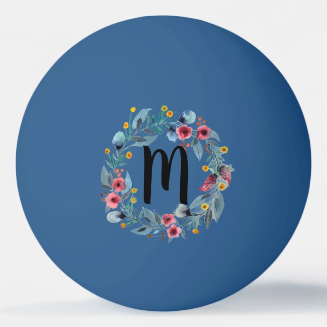 Balle De Ping Pong Monogramme floral (Devant)
