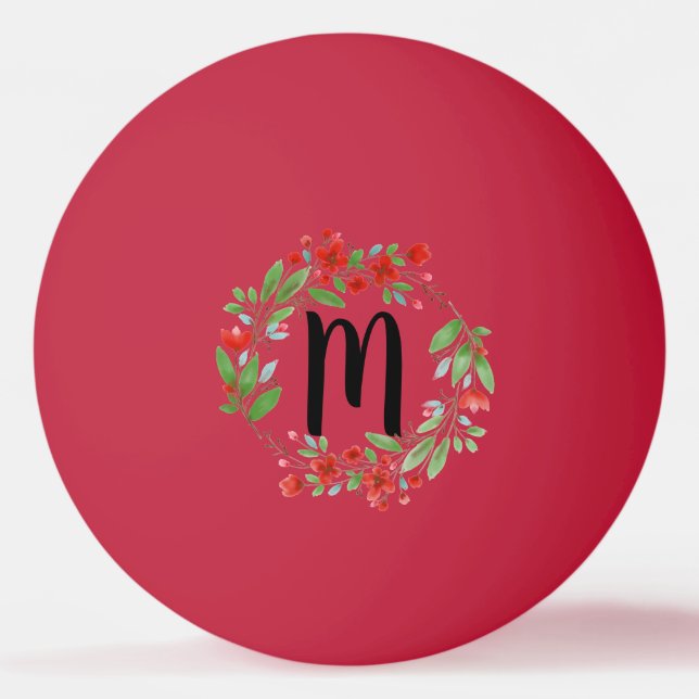 Balle De Ping Pong Monogramme floral (Devant)