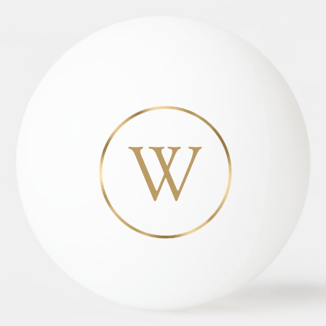 Balle De Ping Pong Monogramme Gold Modern (Devant)